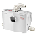 VEVOR kanalizācijas smalcinātājsūknis 1200 W, plūsma līdz 180 l/min, pacelšanas augstums līdz 10 m, ar 4 ūdens ieplūdēm, notekūdeņu pacelšanas iekārta tualetei, pagrabam, dušai, izlietnei, veļas mazgātavai un vannai