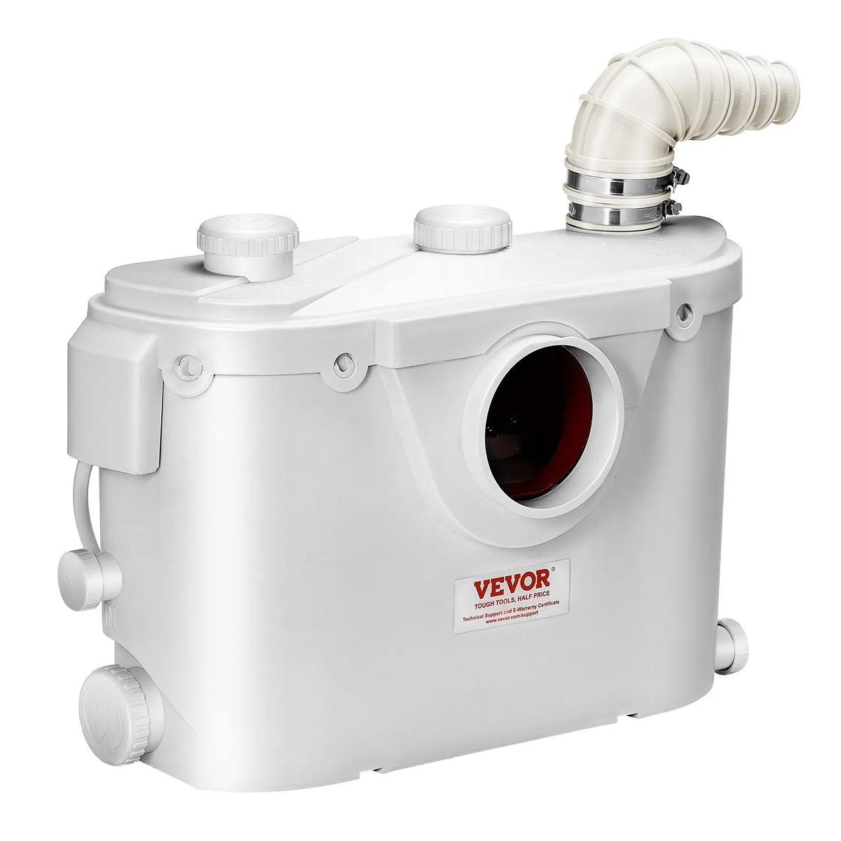 VEVOR sewage grinder pump 500 W, flow up to 110 l/min, lifting height up to 8 m, with 4 water connections, wastewater lifting unit for toilet, basement, shower, sink, laundry room and bath
