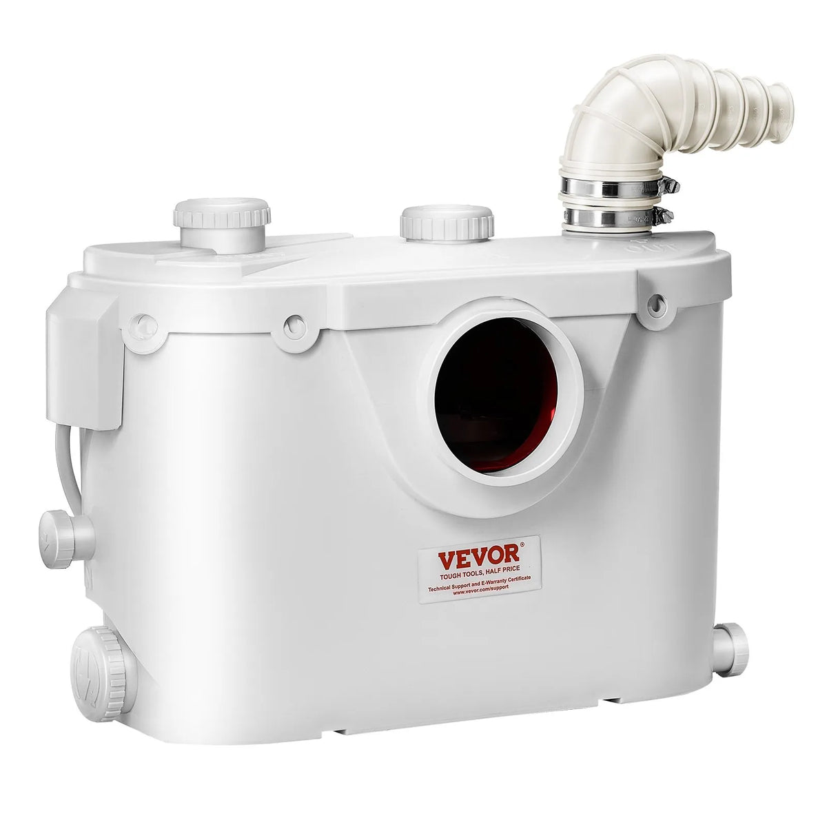 VEVOR sewage grinder pump 500 W, flow up to 110 l/min, lifting height up to 8 m, with 4 water connections, wastewater lifting unit for toilet, basement, shower, sink, laundry room and bath