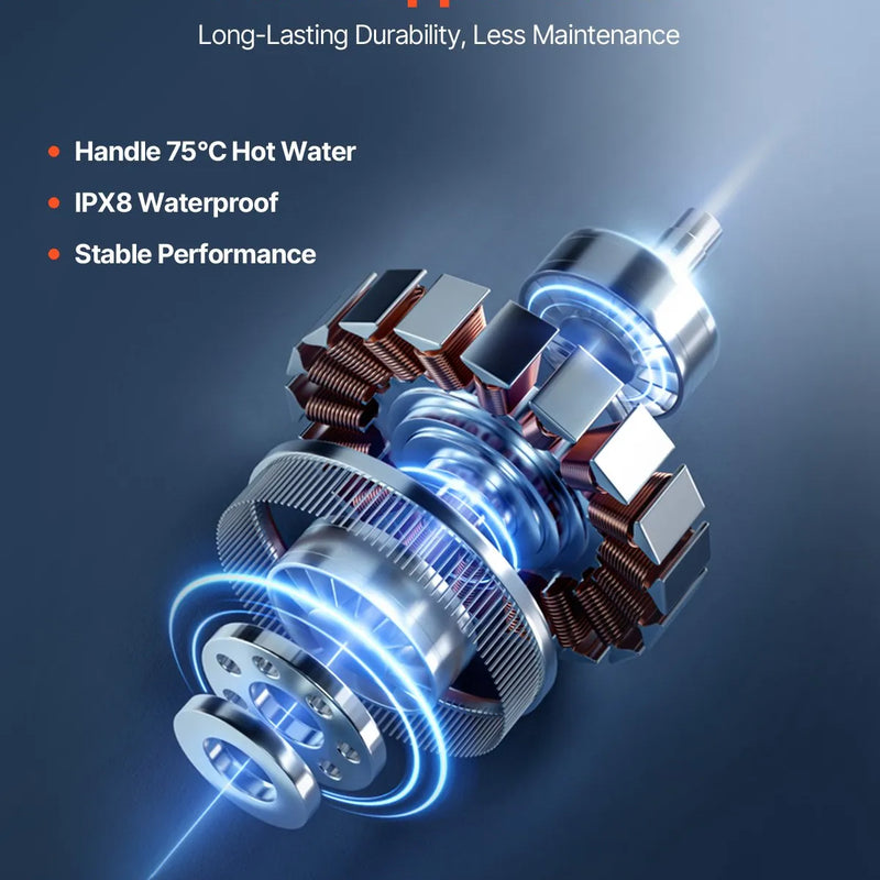 VEVOR kanalizācijas smalcinātājsūknis 500 W, plūsma līdz 110 l/min, pacelšanas augstums līdz 8 m, ar 4 ūdens pieslēgumiem, notekūdeņu pacelšanas iekārta tualetei, pagrabam, dušai, izlietnei, veļas mazgātavai un vannai