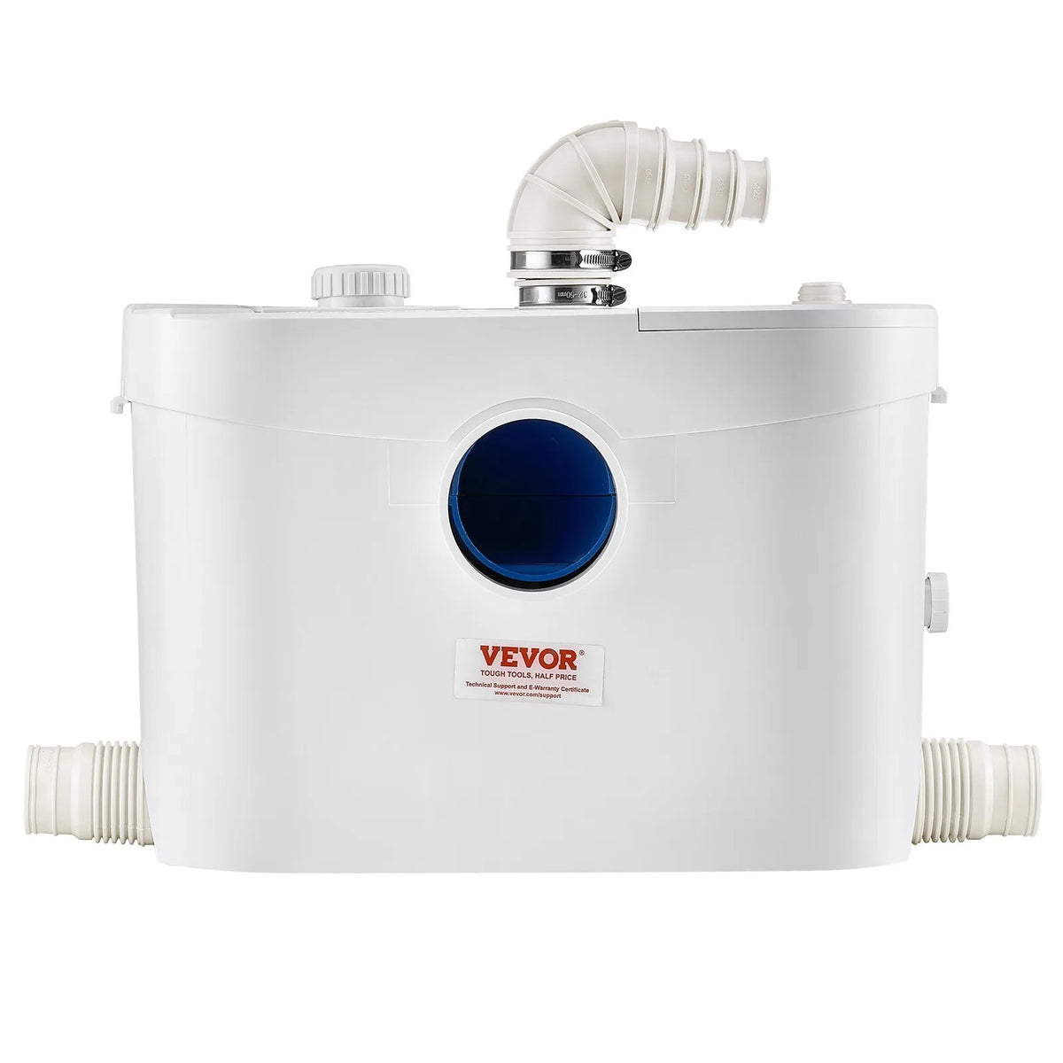 VEVOR sewage grinder pump 900 W, flow up to 180 l/min, lifting height up to 12 m, with 4 water connections, wastewater lifting unit for toilet, basement, shower, sink, laundry room and bath