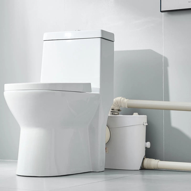 VEVOR kanalizācijas smalcinātājsūknis 900 W, plūsma līdz 180 l/min, pacelšanas augstums līdz 12 m, ar 4 ūdens pieslēgumiem, notekūdeņu pacelšanas iekārta tualetei, pagrabam, dušai, izlietnei, veļas mazgātavai un vannai