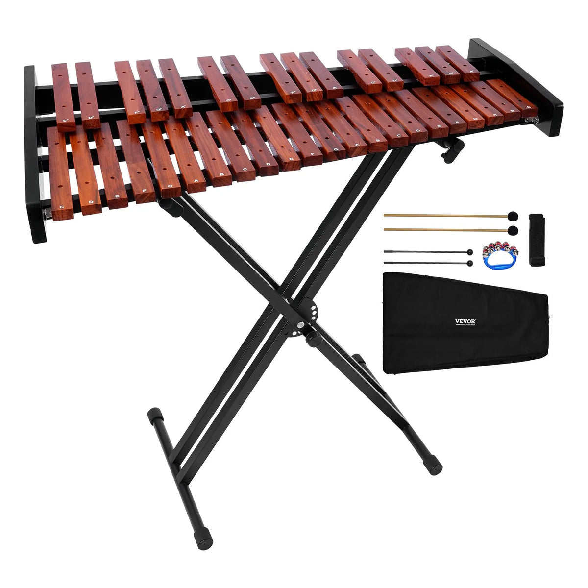 VEVOR Metallophone 37 Notes with Adjustable Stand, 4 Mallets and Bag