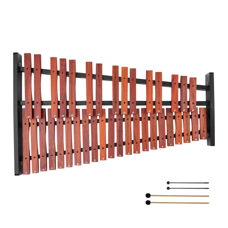 VEVOR metalofons ar 37 skaņām, koka profesionālais ksilofona tipa sitaminstruments ar augstuma regulējamu statīvu, 4 vālītēm un pārnēsājamo somu, iesācēju komplekts pieaugušajiem un bērniem