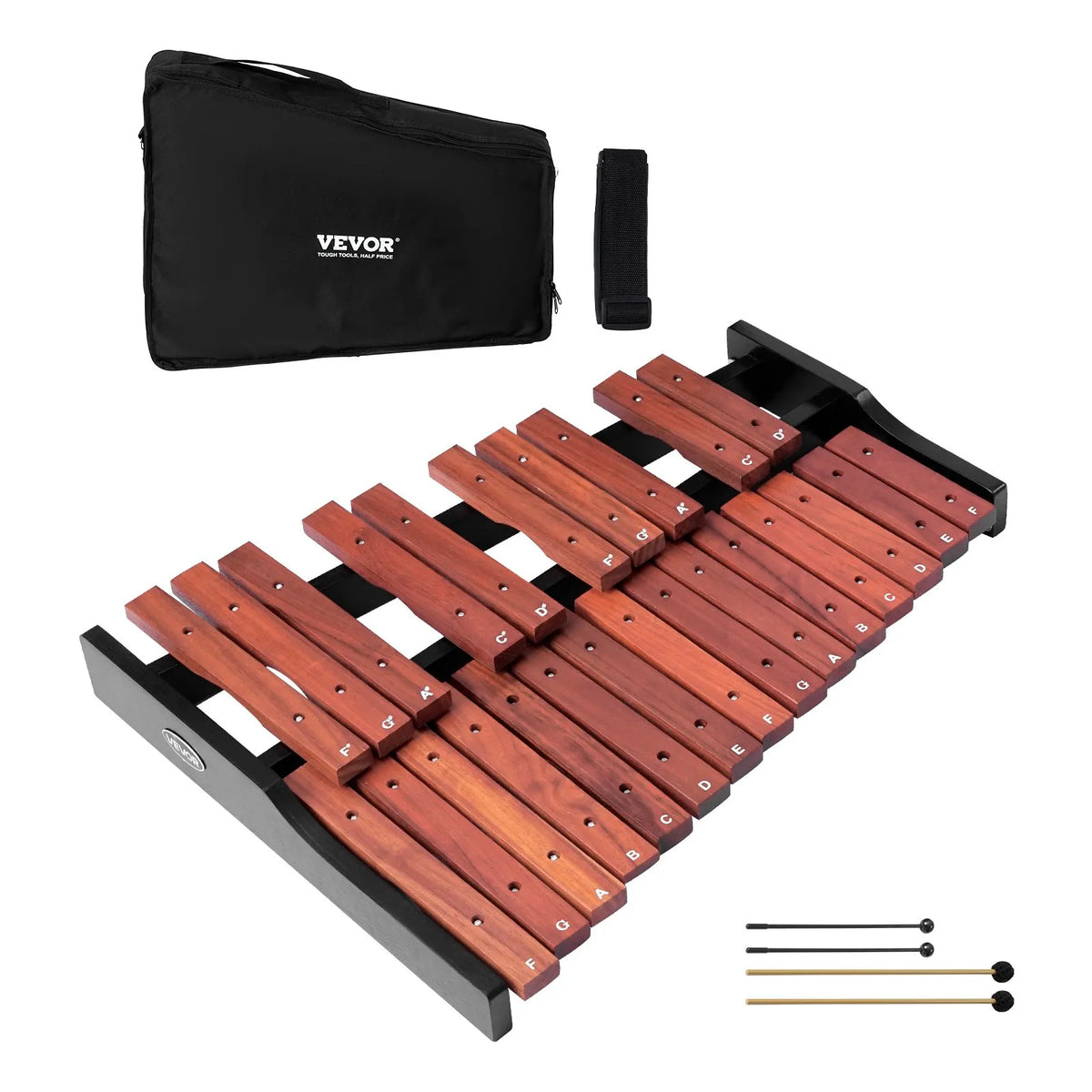 VEVOR Metallophone 25 Notes with 4 Mallets and Bag, for Beginners