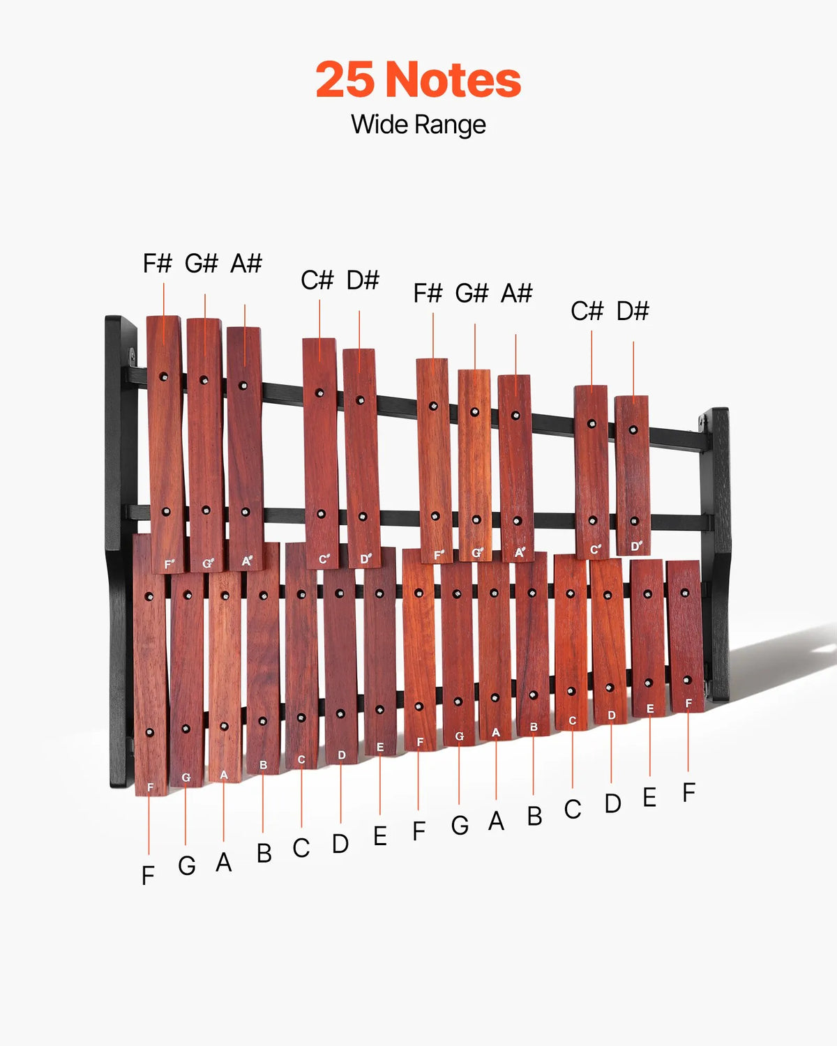 VEVOR Metallophone 25 Notes with 4 Mallets and Bag, for Beginners