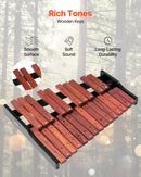 VEVOR metalofons ar 25 skaņām, koka profesionālais ksilofona tipa sitaminstruments ar 4 vālītēm un pārnēsājamo somu, iesācēju komplekts pieaugušajiem un bērniem