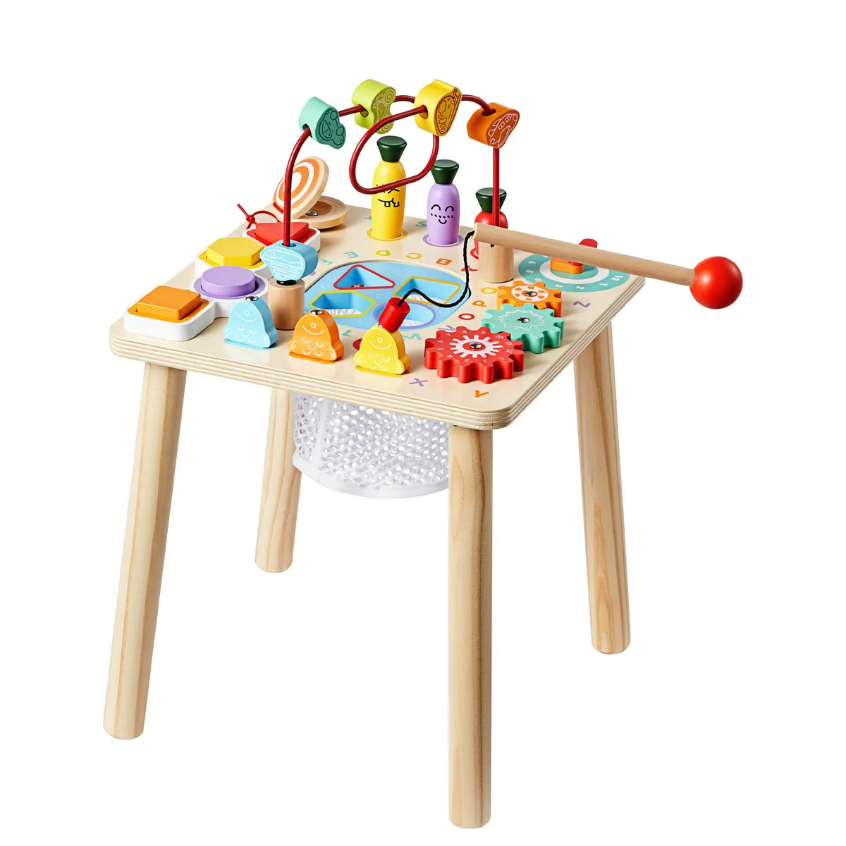 VEVOR Montessori Activity Table 8 in 1 for Children 1–3 Years, Wood