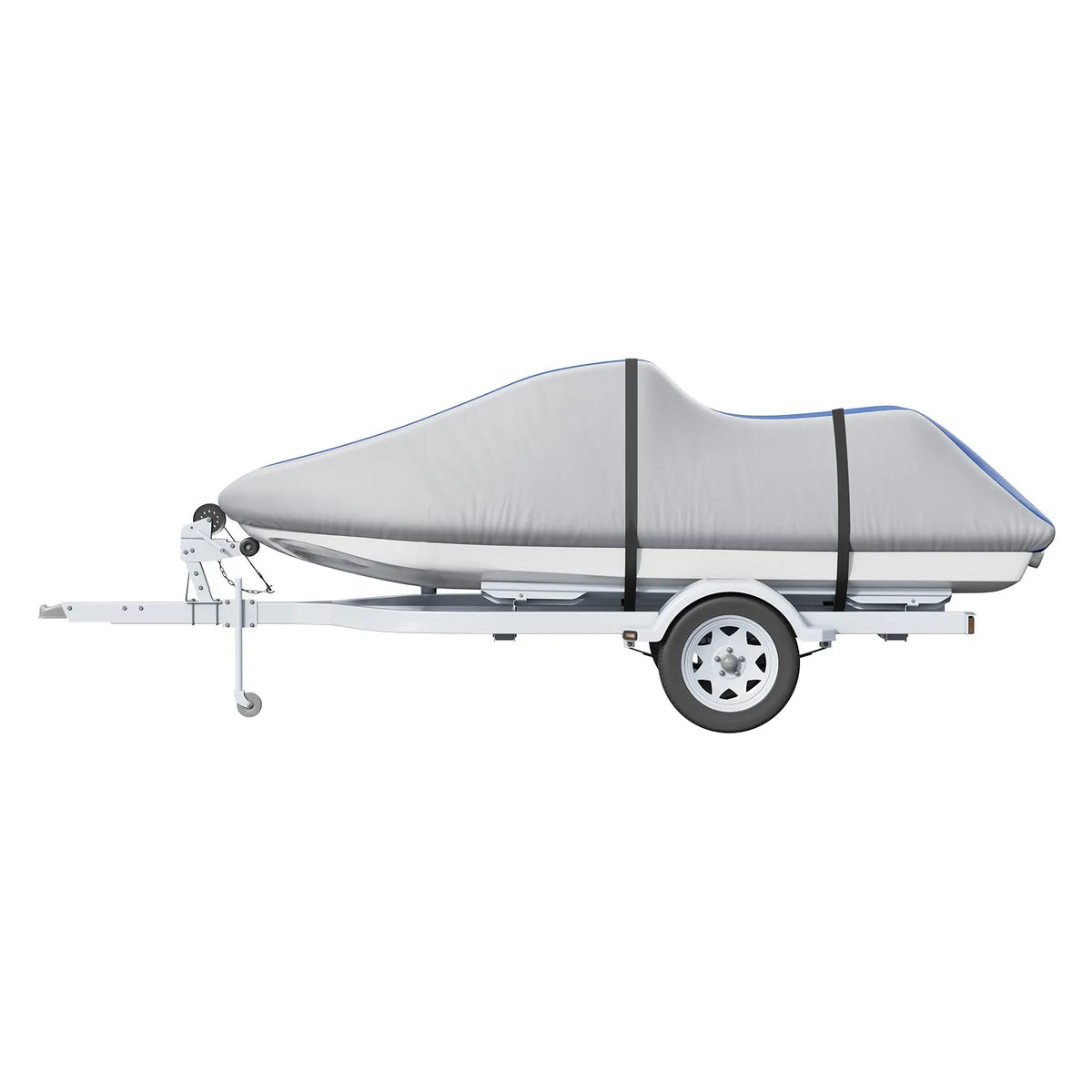 VEVOR Jet Ski Cover 3200–3420 mm, Waterproof, 600D Marine Grade PU Oxford Fabric, with Buckle Straps, UV Resistant, Grey/Blue