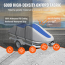 VEVOR ūdensmotocikla pārsegs 3200-3420 mm, ūdensizturīgs, 600D jūras klases PU Oksfordas audums, ar sprādzes siksnām, UV izturīgs, pelēks/zils