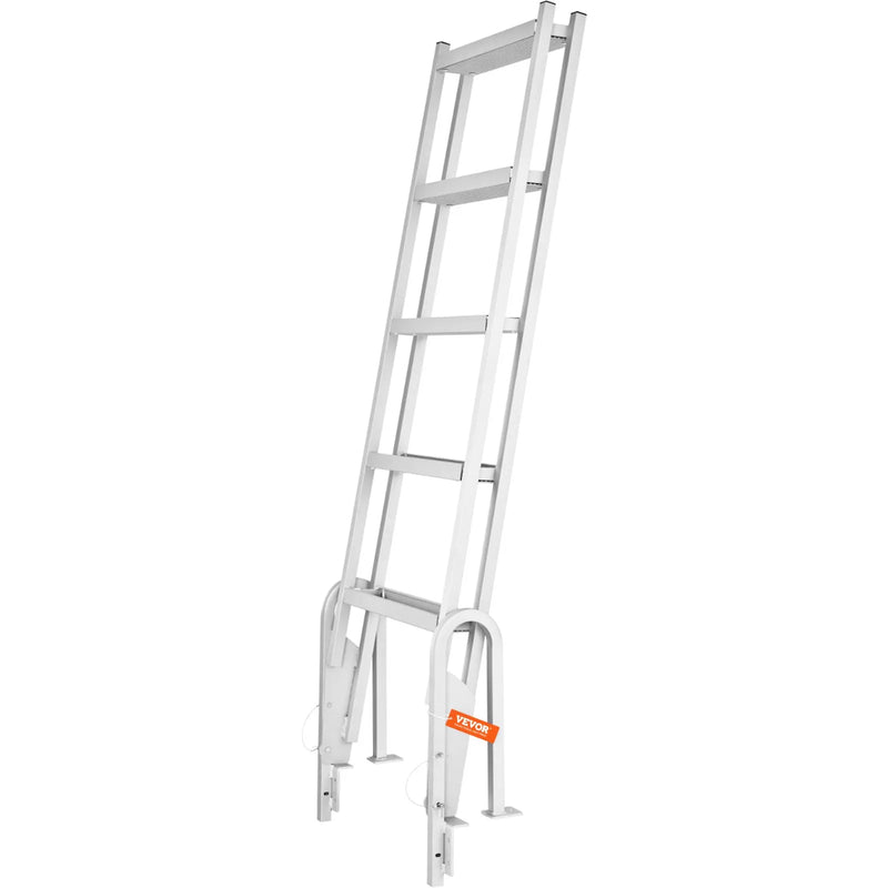 VEVOR paceļamas piestātnes kāpnes ar 5 pakāpieniem, kravnesība 158,8 kg, alumīnija pontona kāpnes ar 101,6 mm platiem neslīdošiem pakāpieniem, peldēšanas kāpnes kuģiem, ezeriem un baseiniem - ZEMLETES.LV