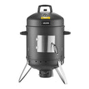 VEVOR vertikālais ogļu kūpinātājs 406 mm, tērauda BBQ kūpinātājs ar pārklājumu, 2 grilēšanas restēm, termometru, gaisa ventilācijas atverēm un noņemamu pelnu paplāti pagalma un terases gatavošanai
