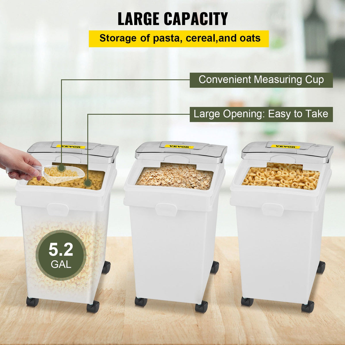 VEVOR hoiukonteinerite komplekt rataste, liugkaane ja kühvliga, 3 × 20,8 l