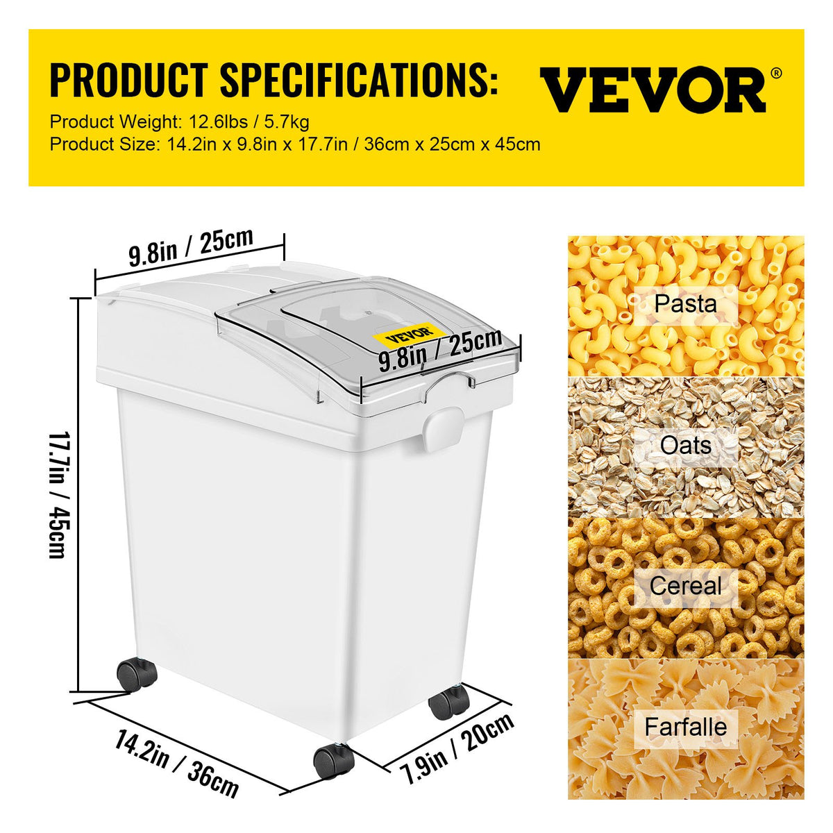 VEVOR hoiukonteinerite komplekt rataste, liugkaane ja kühvliga, 3 × 20,8 l