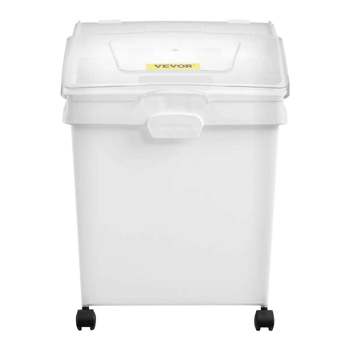 VEVOR Storage Container Set with Wheels, Sliding Lid and Scoop, 3 × 33.3 l, White
