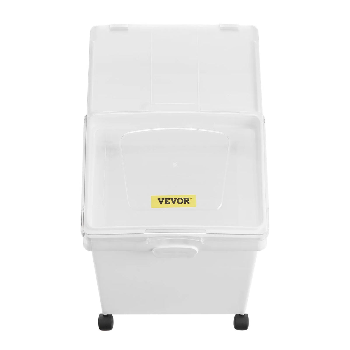 VEVOR Storage Container Set with Wheels, Sliding Lid and Scoop, 3 × 33.3 l, White