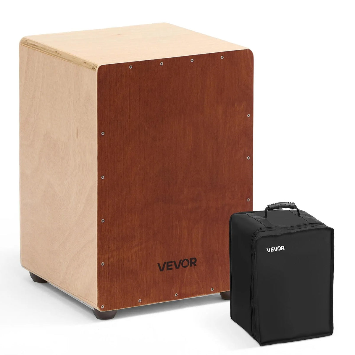VEVOR Cajon 30.5 × 30.5 × 43 cm with Internal Strings and Bag, Birch, Portable