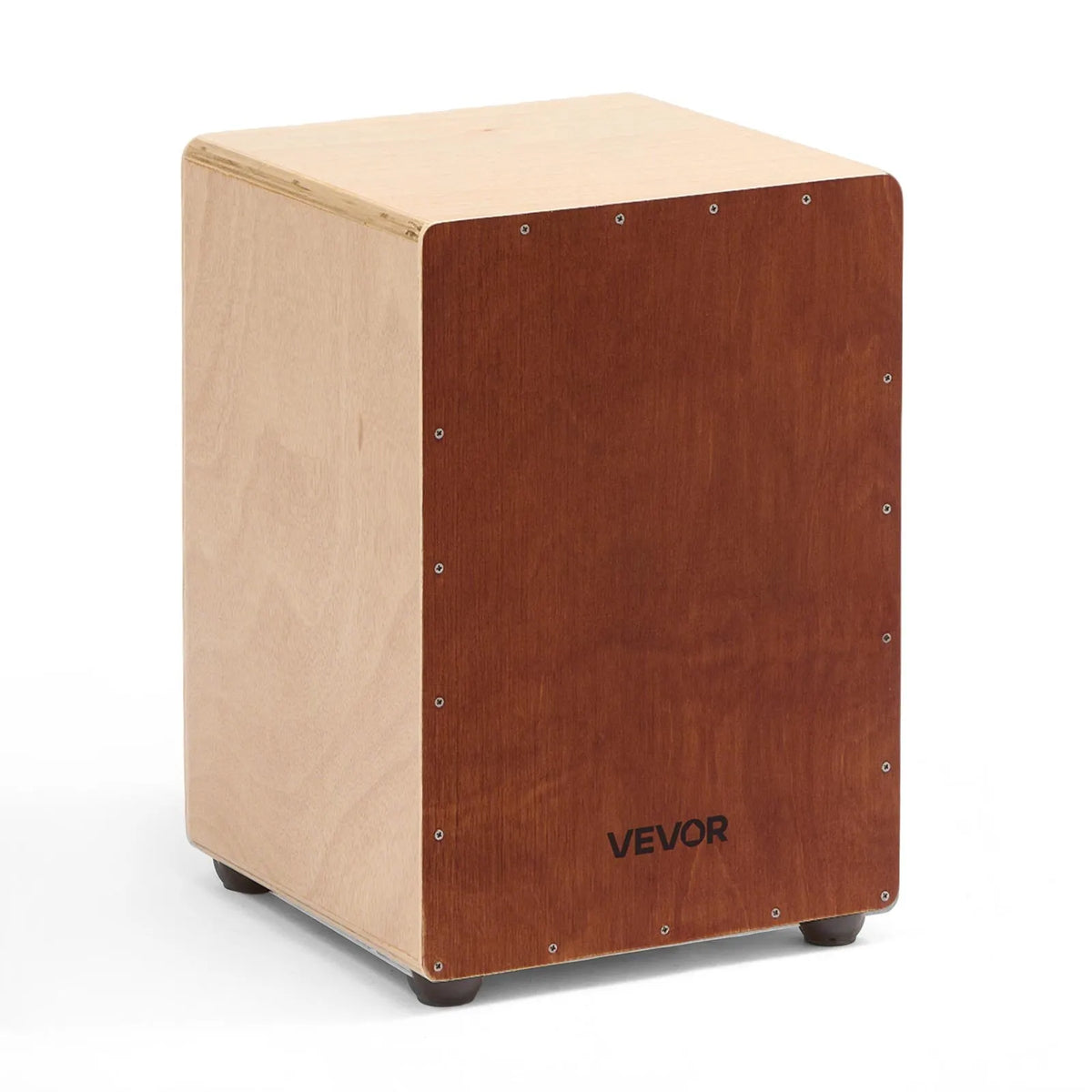 VEVOR Cajon 30.5 × 30.5 × 43 cm with Snare Strings and Silicone Feet, Birch, Lightweight