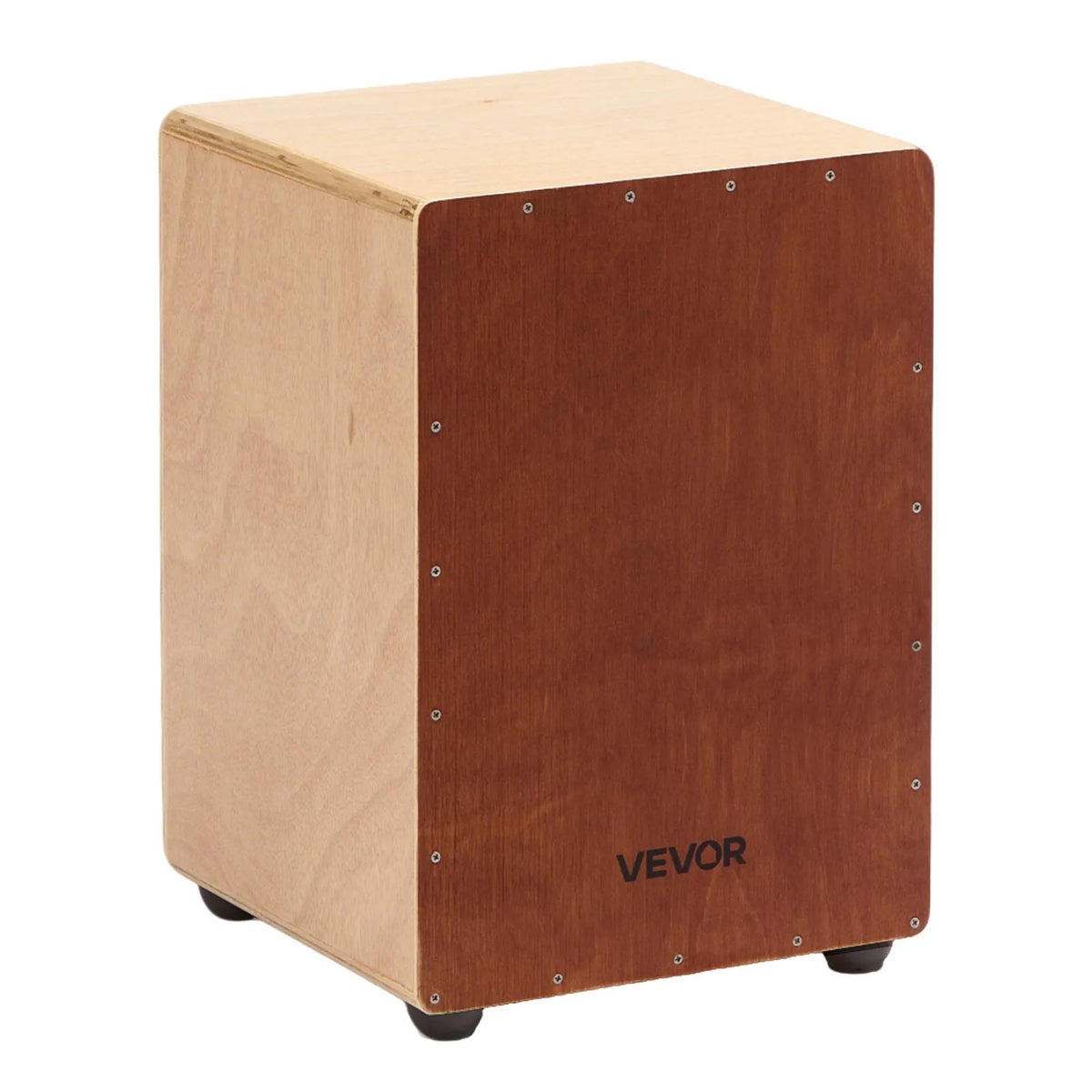 VEVOR Cajon 30.5 × 30.5 × 43 cm with Snare Strings and Silicone Feet, Birch, Lightweight