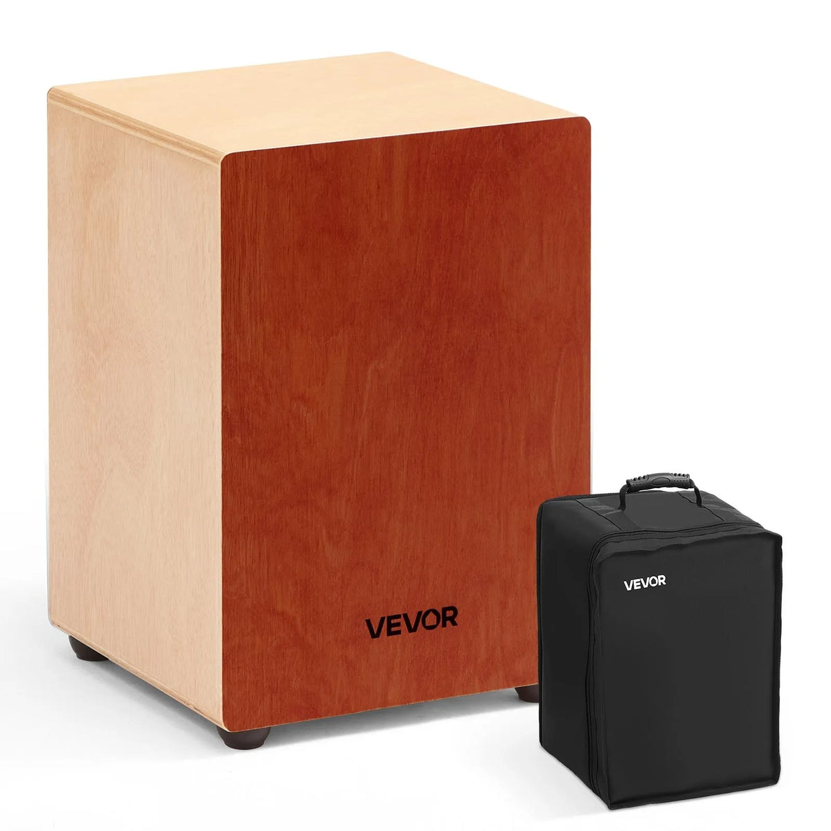 VEVOR Cajon 30.5 × 30.5 × 43 cm with Internal Strings and Bag, Birch