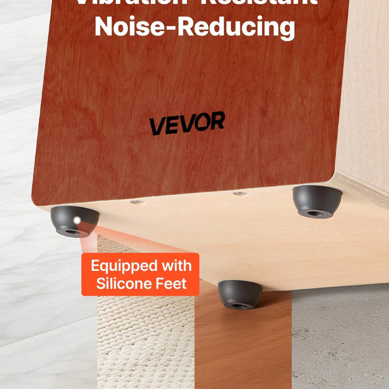 VEVOR kajona boksa bungas ar iekšējām stīgām, pārnēsājamas bērza koka bungas ar silikona kājiņām, 305×305×430 mm