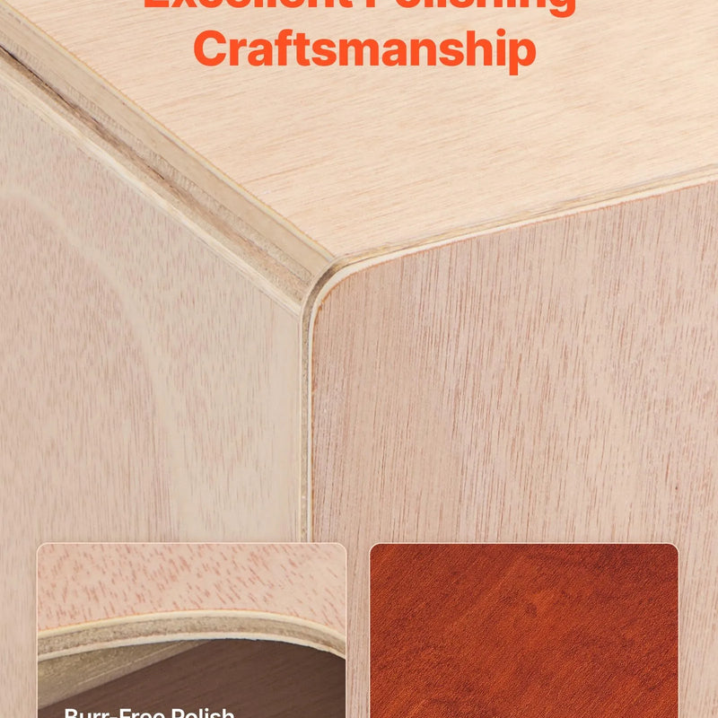 VEVOR kajona boksa bungas ar iekšējām stīgām, pārnēsājamas bērza koka bungas ar silikona kājiņām, 305×305×430 mm