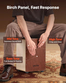 VEVOR perkusiju kājons ar iekšējo striķu sistēmu un silikona kājiņām, bērza koka modelis, 255 × 255 × 380 mm