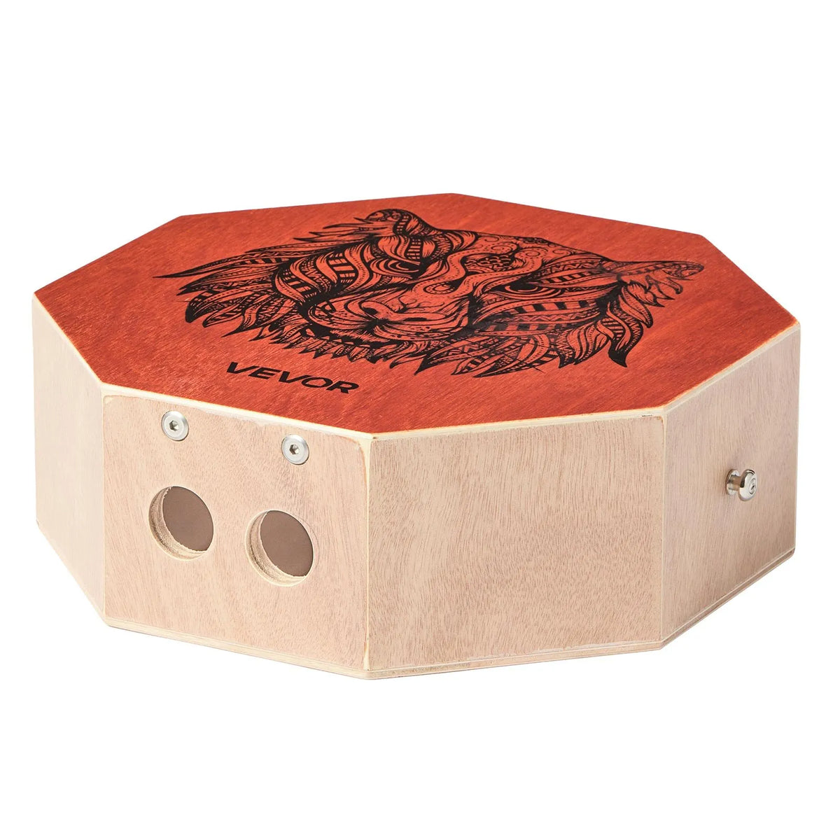 VEVOR Cajon 29.5 × 29.5 × 10 cm with Internal Strings and Adjustable Strap, Birch, Portable