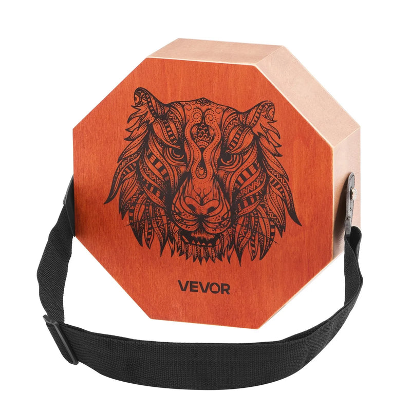 VEVOR unikālais kahona bungas instruments ar iekšējām stīgām, pārnēsājama koka perkusiju kaste ar regulējamu siksnu, bērza koka korpuss, piemērots iesācējiem un profesionāļiem, 295 × 295 × 100 mm