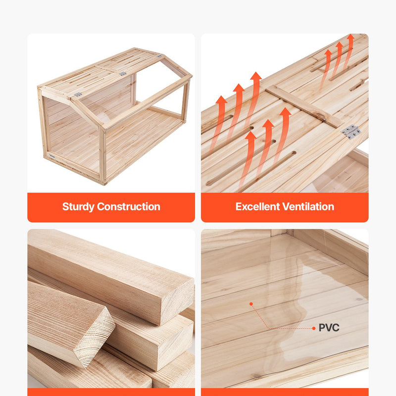 VEVOR koka mazu grauzēju būris, 102 × 51 × 51 cm, piemērots žurkām, grauzējiem un maziem dzīvniekiem