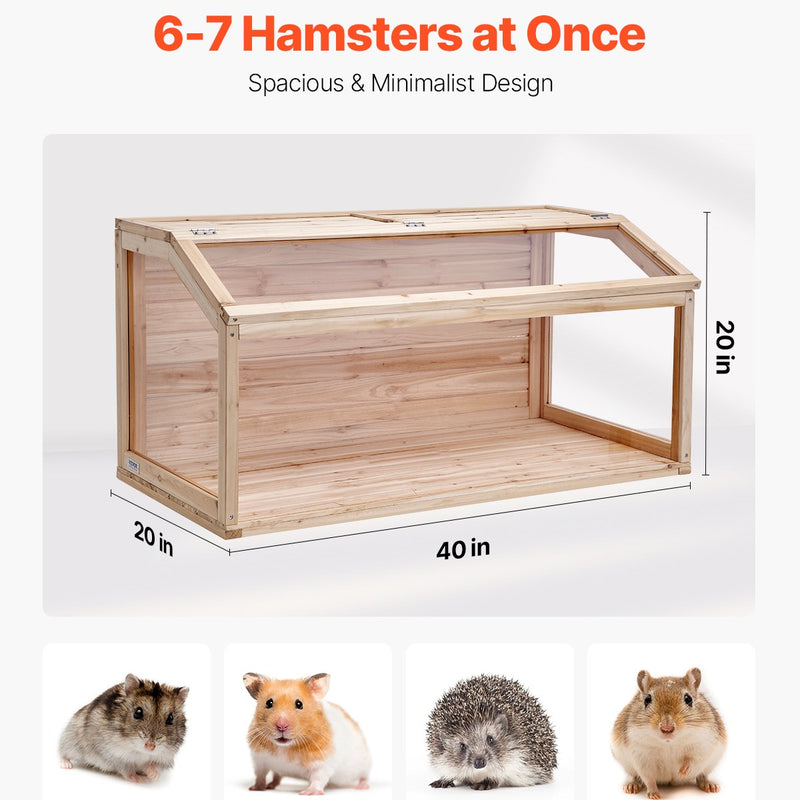 VEVOR koka mazu grauzēju būris, 102 × 51 × 51 cm, piemērots žurkām, grauzējiem un maziem dzīvniekiem