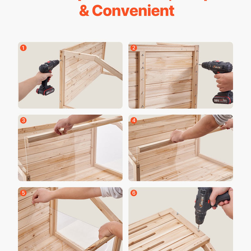 VEVOR koka mazu grauzēju būris 121,9 × 50,8 × 50,8 cm, caurspīdīgi akrila paneļi, piemērots grauzējiem un maziem dzīvniekiem