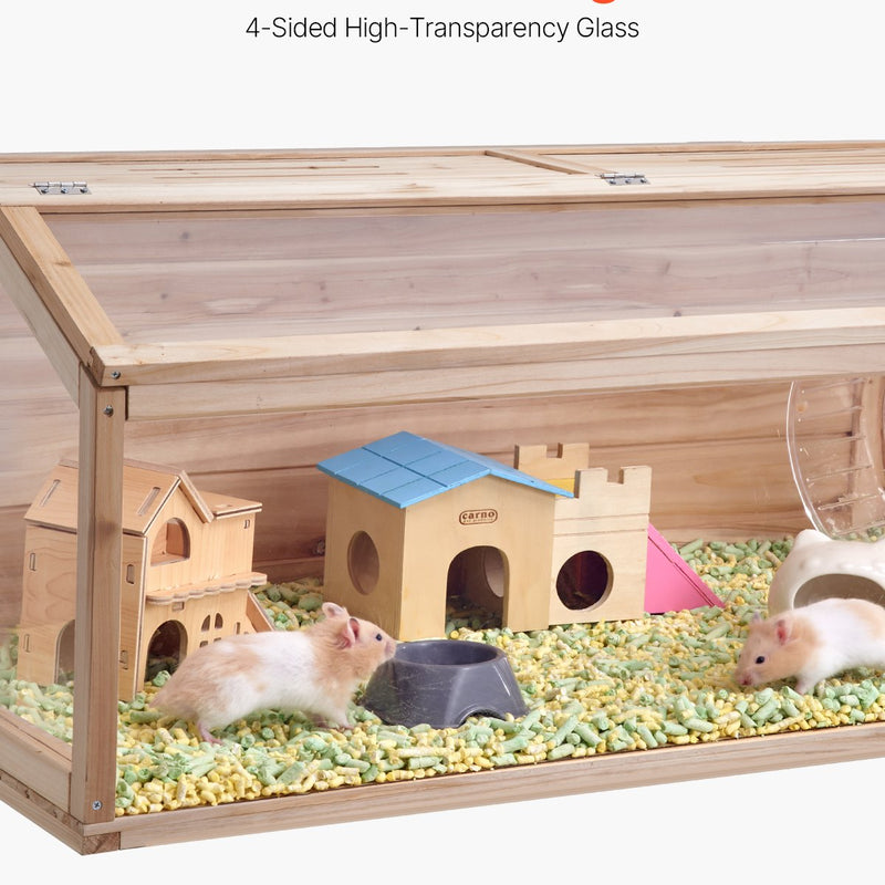 VEVOR koka mazu grauzēju būris 121,9 × 50,8 × 50,8 cm, caurspīdīgi akrila paneļi, piemērots grauzējiem un maziem dzīvniekiem