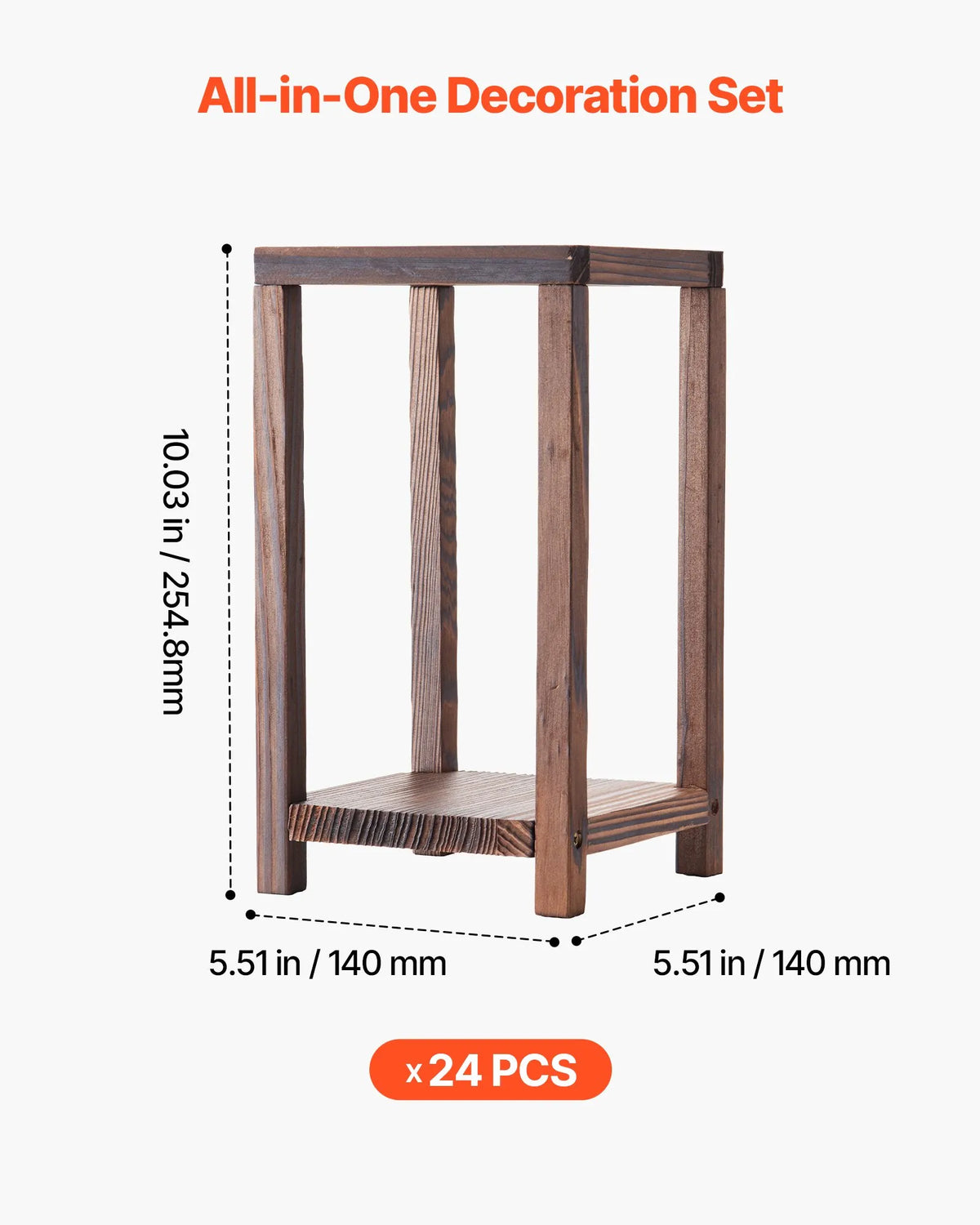 VEVOR wooden wedding lanterns, 24 pack, cedar wood and plastic wooden style lantern candle holders, rustic decorative home centrepiece, ideal for wedding tables, parties and farmhouse style interior décor indoors, brown