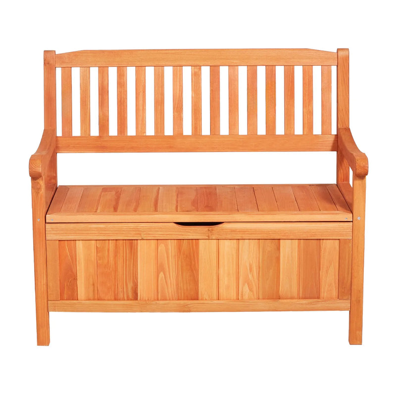 Āra koka sols ar glabātuvi 125 l, paredzēts 2 personām, ar sānu rokturi, iztur līdz 320 kg, laikapstākļu izturīgs, piemērots terasei, dārzam, balkonam un pagalmam