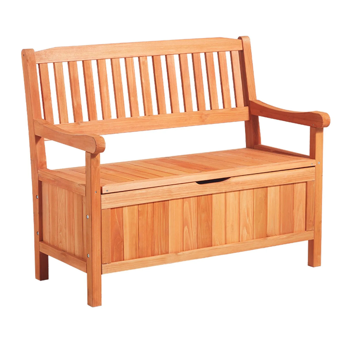 VEVOR Outdoor Wooden Storage Bench 125 L, Seating for 2, with Side Handle, Supports up to 320 kg, Weather-Resistant, Suitable for Terrace, Garden, Balcony and Patio