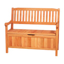 Āra koka sols ar glabātuvi 125 l, paredzēts 2 personām, ar sānu rokturi, iztur līdz 320 kg, laikapstākļu izturīgs, piemērots terasei, dārzam, balkonam un pagalmam