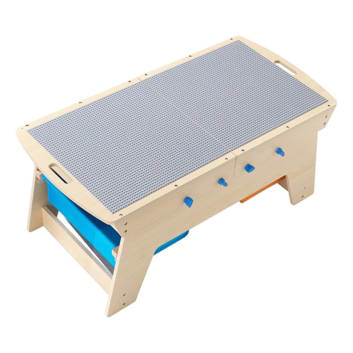 VEVOR Children's Double-Sided Wooden Activity Table with 200 Building Blocks and 3 Storage Boxes, from 3 Years