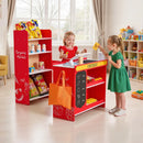 VEVOR bērnu pārtikas veikala rotaļu komplekts, koka rotaļu veikals ar iepirkumu somu, bērnu lielveikala lomu spēļu komplekts ar konveijera lenti, skeneri, kases aparātu un reālistiskiem svariem, dāvana zēniem un meitenēm