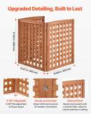 VEVOR koka privātuma žogs 810 × 960 mm, 3 paneļu masīvkoka āra aizslietnis ar regulējamu leņķi un eņģēm pastiprinātu konstrukciju, piemērots gaisa kondicioniera un atkritumu konteineru paslēpšanai dārzā - ZEMLETES.LV