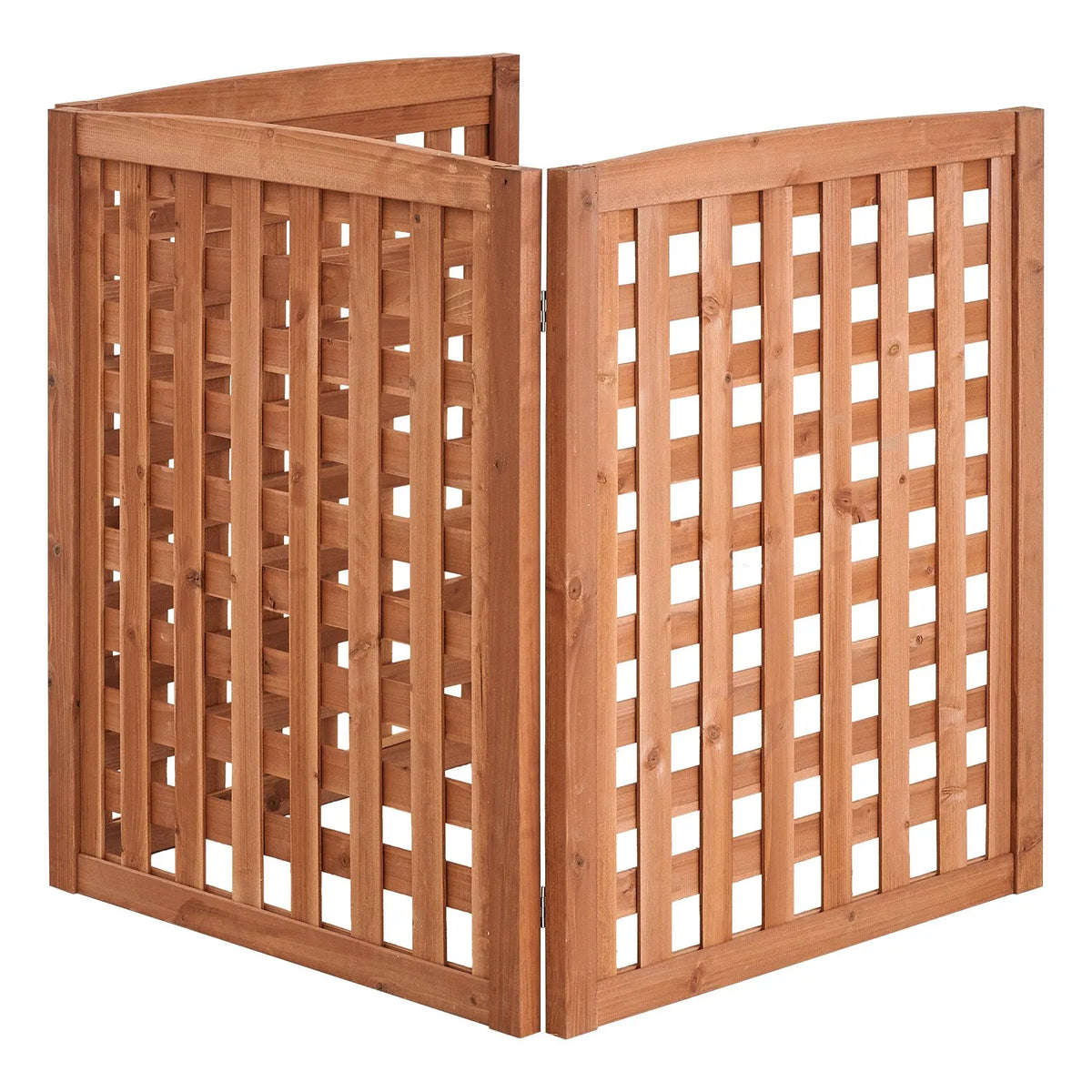 VEVOR koka privātuma žogs 810 × 960 mm, 3 paneļu masīvkoka āra aizslietnis ar regulējamu leņķi un eņģēm pastiprinātu konstrukciju, piemērots gaisa kondicioniera un atkritumu konteineru paslēpšanai dārzā - ZEMLETES.LV