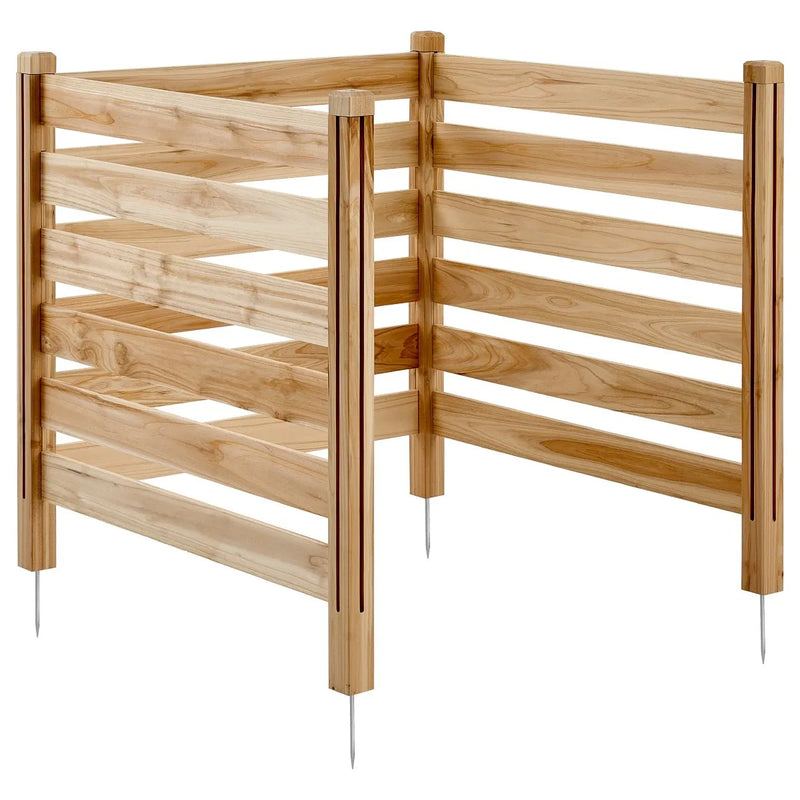 Koka privātuma žogs, 3 paneļi, lamelēts, gaisa kondicioniera pārsegs, 91 × 91 см