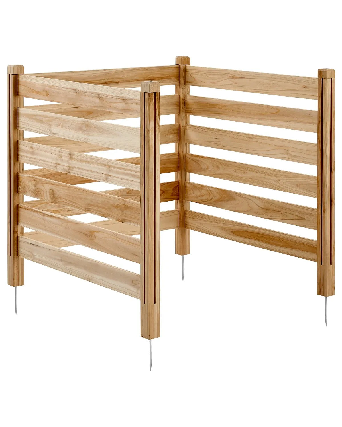 Wooden Privacy Fence, 3 Panels, Slatted, Air Conditioner Cover, 91 × 91 cm