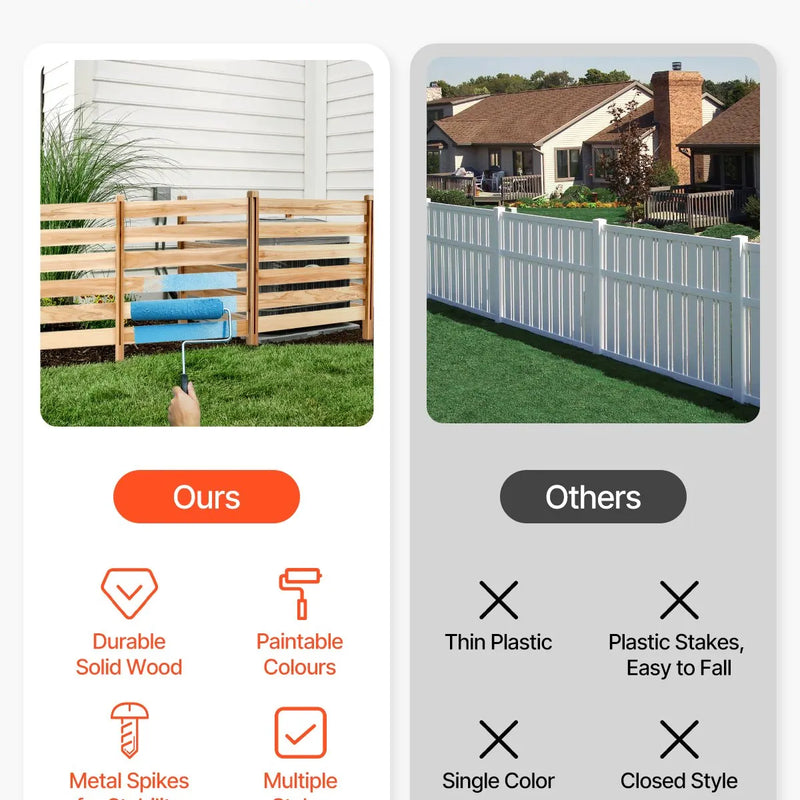 Koka privātuma žogs, 3 paneļi, lamelēts, gaisa kondicioniera pārsegs, 91 × 91 см