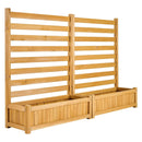 VEVOR koka privātuma žogs 914 × 1143 mm, 2 līstu paneļu masīvkoka āra aizslietnis ar 2 puķu kastēm un metāla mietiem, piemērots gaisa kondicioniera, atkritumu konteineru un dārza zonas norobežošanai pie baseina - ZEMLETES.LV