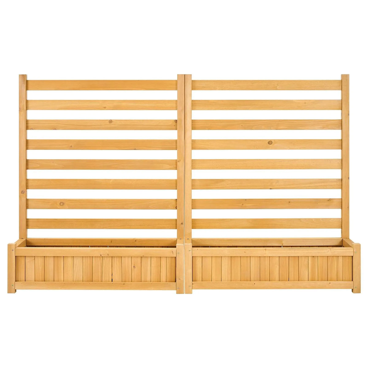 VEVOR koka privātuma žogs 914 × 1143 mm, 2 līstu paneļu masīvkoka āra aizslietnis ar 2 puķu kastēm un metāla mietiem, piemērots gaisa kondicioniera, atkritumu konteineru un dārza zonas norobežošanai pie baseina - ZEMLETES.LV