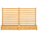 VEVOR koka privātuma žogs 914 × 1143 mm, 2 līstu paneļu masīvkoka āra aizslietnis ar 2 puķu kastēm un metāla mietiem, piemērots gaisa kondicioniera, atkritumu konteineru un dārza zonas norobežošanai pie baseina - ZEMLETES.LV