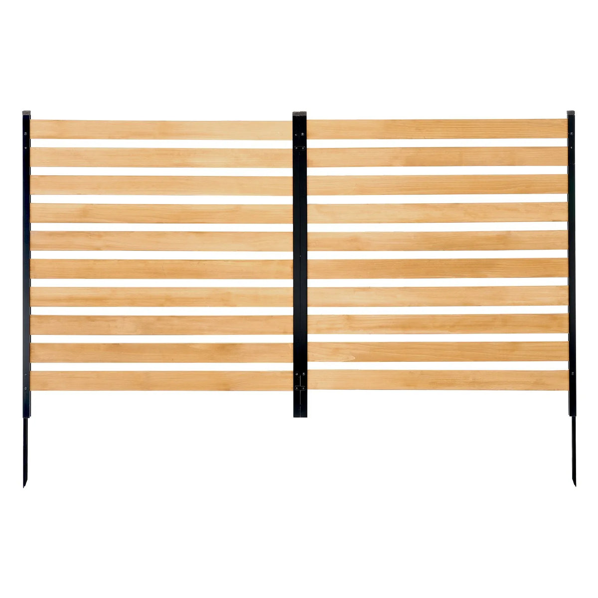 VEVOR Wooden Privacy Fence, 965 × 1067 mm, 2-Panel Slatted Air Conditioner Cover with Metal Stakes, Easy DIY Installation, Outdoor Waste Bin Hider for Garden Decoration