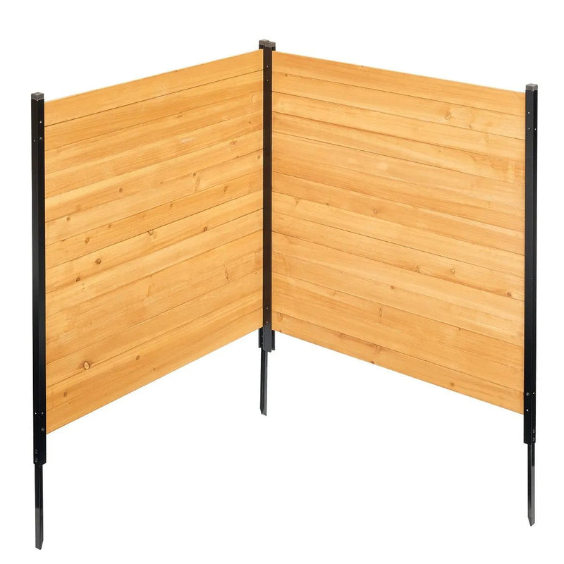 VEVOR koka privātuma žogs, 965 x 1067 mm, 2 paneļu masīvs gaisa kondicioniera aizsargžogs ar metāla mietiņiem, viegla DIY uzstādīšana, āra atkritumu tvertnes aizsegs dārza dekorēšanai - ZEMLETES.LV