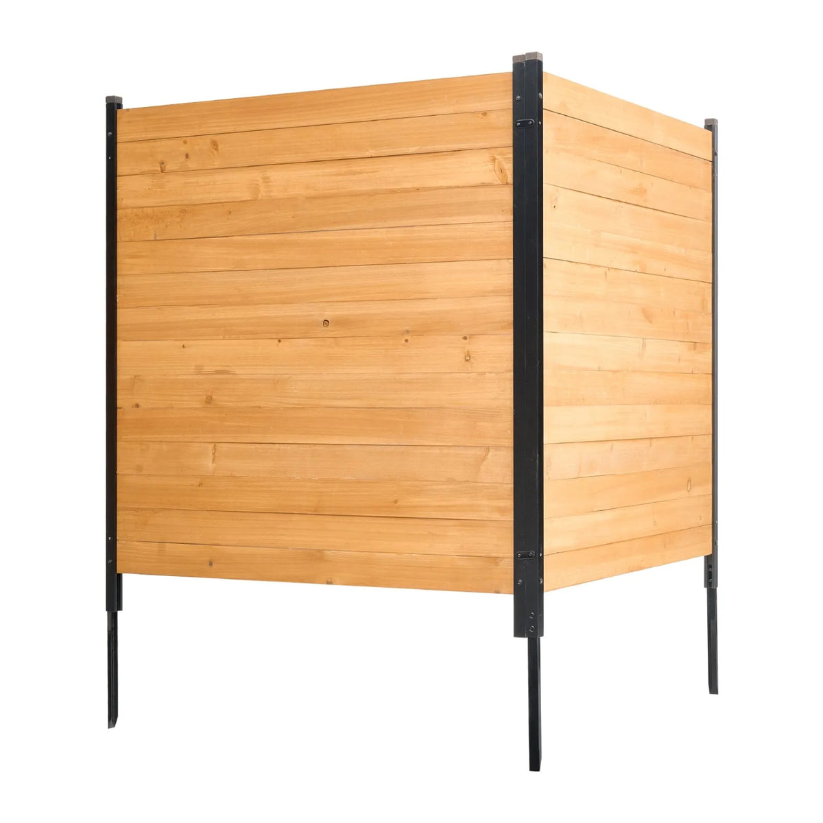 VEVOR koka privātuma žogs, 965 x 1067 mm, 2 paneļu masīvs gaisa kondicioniera aizsargžogs ar metāla mietiņiem, viegla DIY uzstādīšana, āra atkritumu tvertnes aizsegs dārza dekorēšanai - ZEMLETES.LV